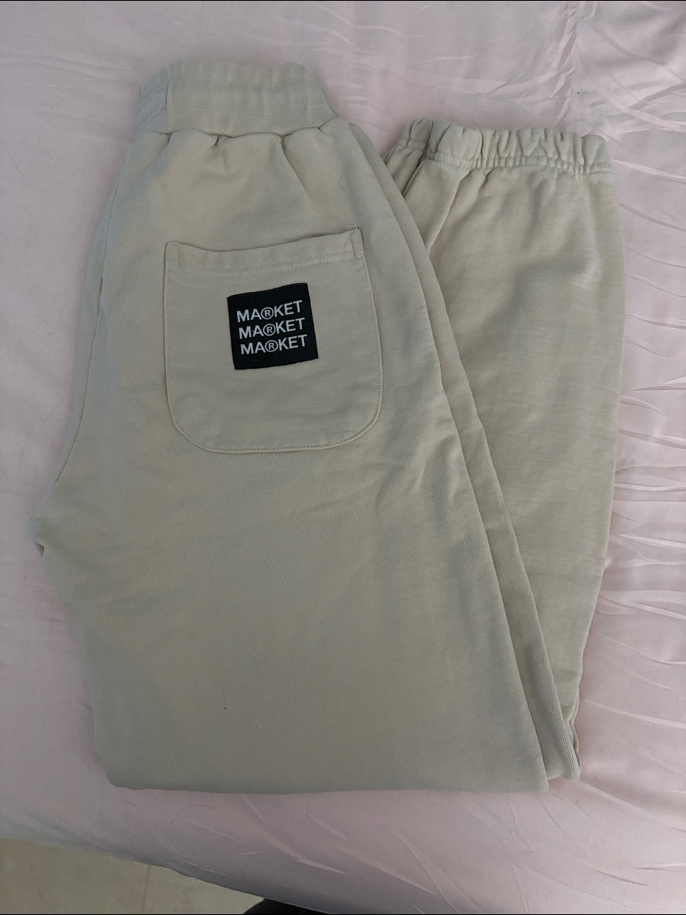MA®KET Cream sweat pant  with Elastic Waist